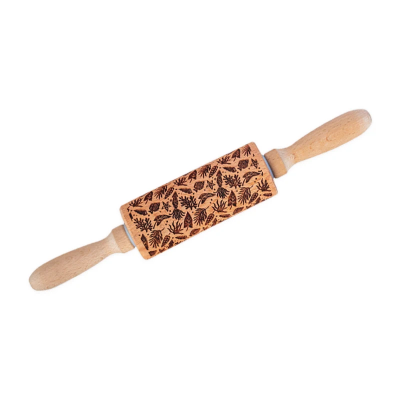 Beech Wood Embossing Rolling Pins for DIY Baking