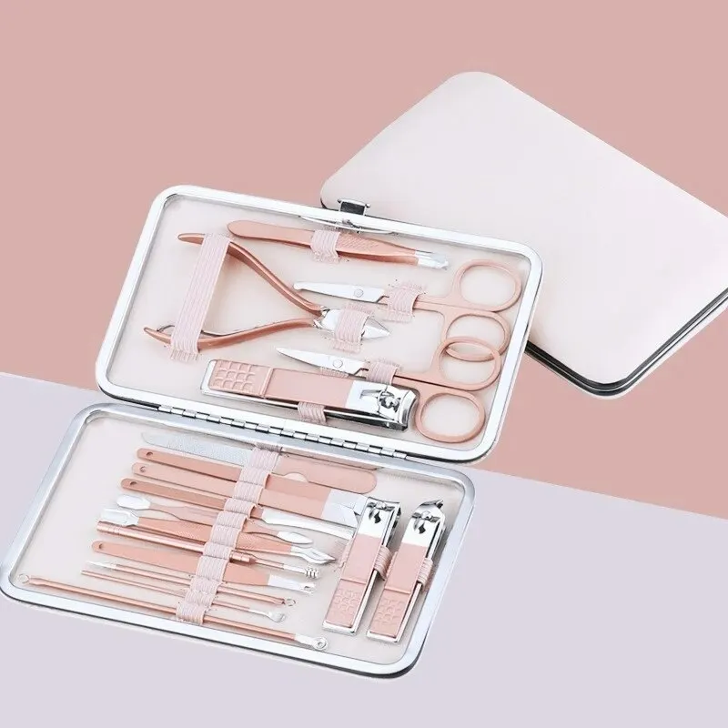 Manicure Set Pedicure Kit 18 Pieces Stainless SteelNail Scissors Care Tools