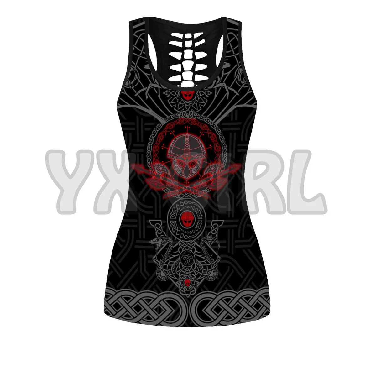 Viking - Shield maiden 3D Printed Tank Top+Legging Combo Outfit Yoga Fitness Legging Women