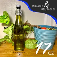 12 Pack 17oz Square Glass Bottles with Lids | Swing Top for Beer Home Brewing, Limoncello Storage Liquids w/Brush, Funnel 2