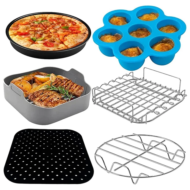 Square Air Fryer Accessories 9 Inch, for Cosori Ninja Phillips Tower Pot  Tefal Etc 5.6-7.5L Deep Basket Airfryer - AliExpress