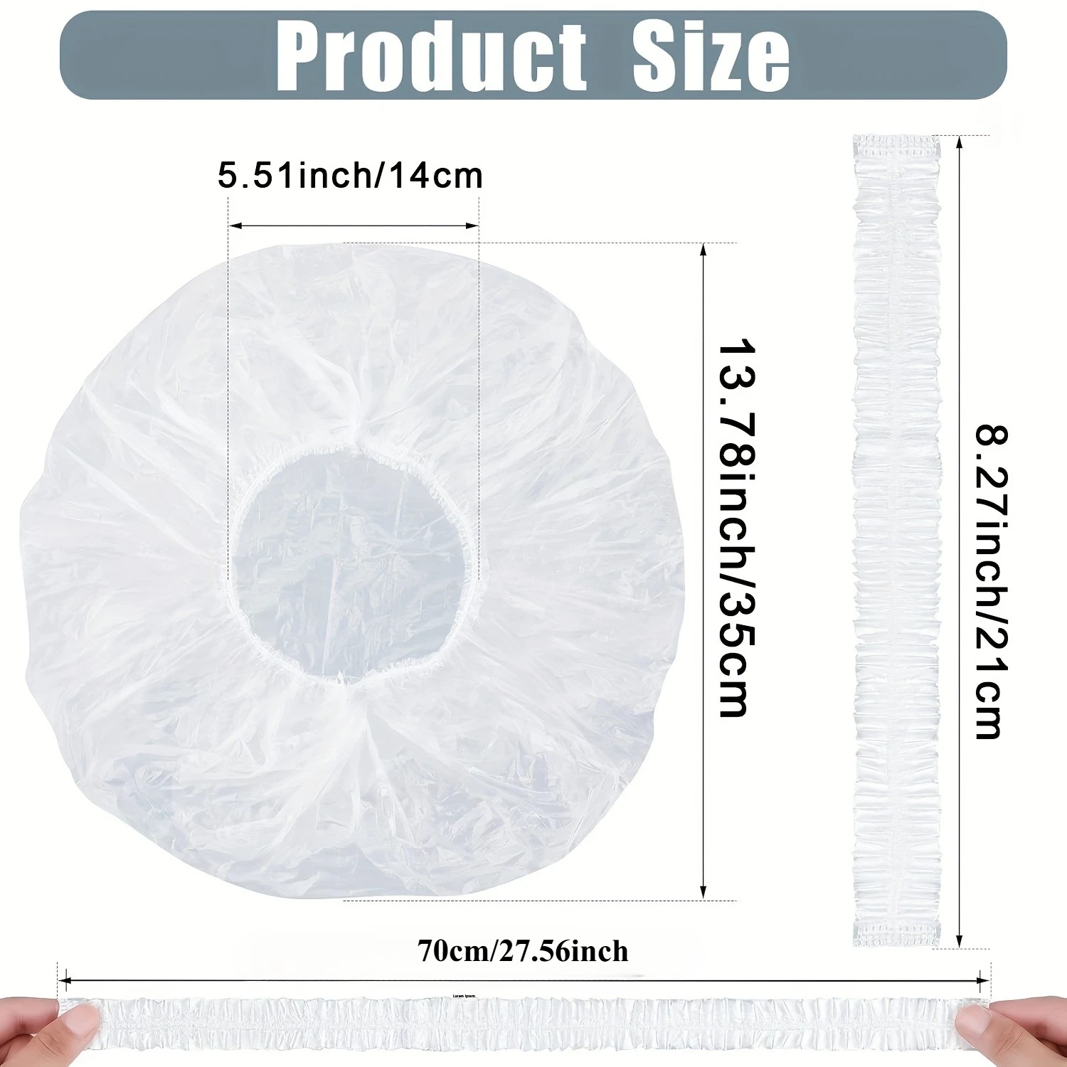 Cuffia da doccia monouso - Copricapo elastico di alta qualità adatto a donne con capelli lunghi e spessi, e trecce - per viaggi, spa - immagine 5