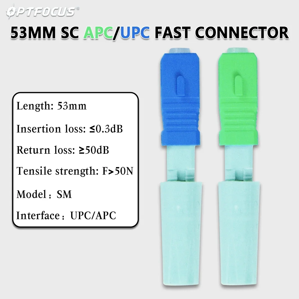 OPTFOCUS SC APC Fiber Connector FTTH Tool Single Mode SC UPC Fast Connector  Conector Fibra Optica Free Shipping