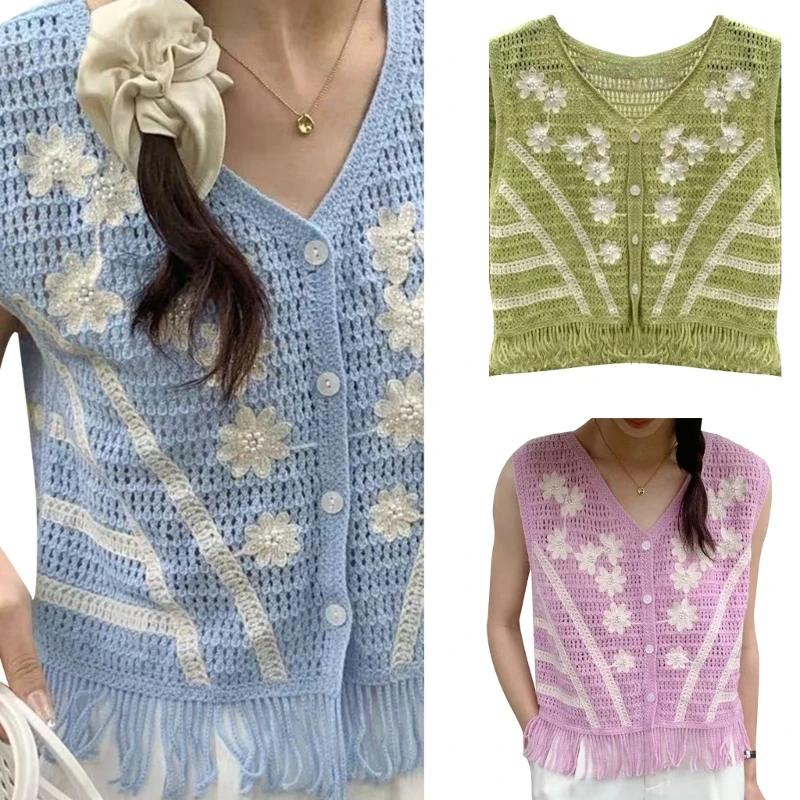 Women Lightweight Knitted Cropped Open Front Button Down Shrug Sweater Top