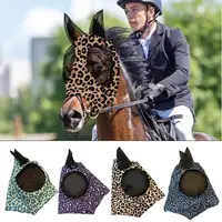 Horse Fly Face Cover Leopard Print Pattern Equestrian Supplies Comfortable Breathable Anti-Mosquitoes Cover Horse Care Product 1