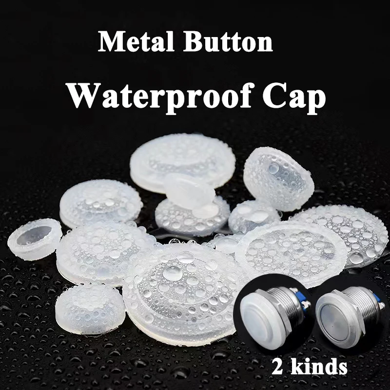 12mm/16mm/19mm/22mm/25mm Metal Button Switch Waterproof Cap Silicone Leather Cover Dust Protection Cover