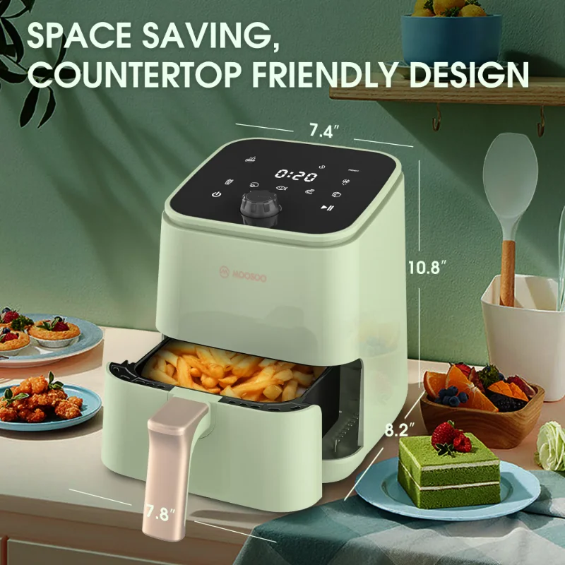 Moosoo 2 Quart Touchscreen Air Fryer for Healthy Cooking