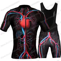 2023 Human Circulatory System Cycling Jersey Set Summer Cycling Clothing Men Road Bike Shirt Suit Bicycle Bib Shorts MTB Maillot 1