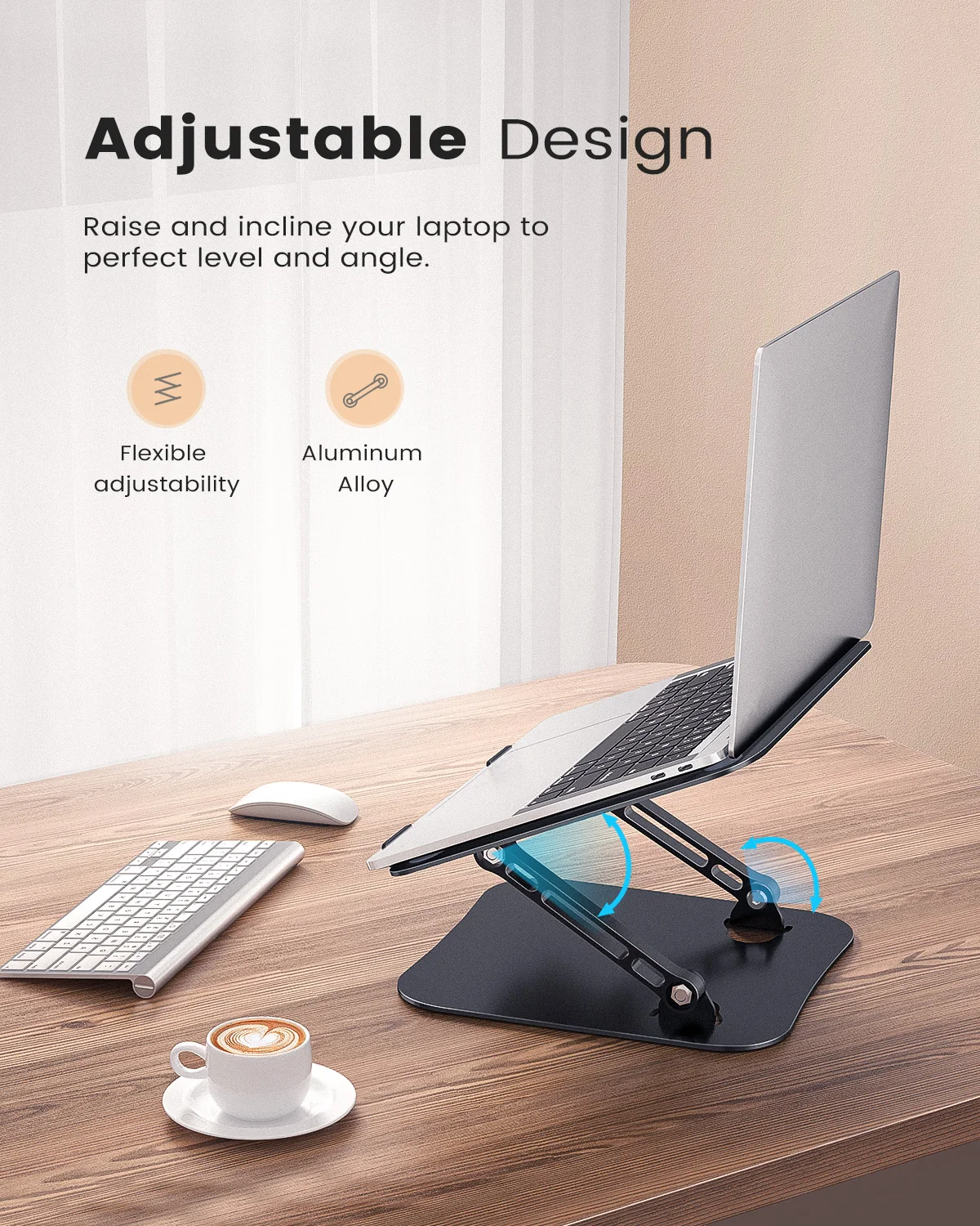 Portable 11&ndash;16-inch Adjustable Laptop Stand Computer Stand Sturdy Aluminum for Desk Foldable Laptop Holder Notebook Tablet laptop stand laptop riser stand laptop mount