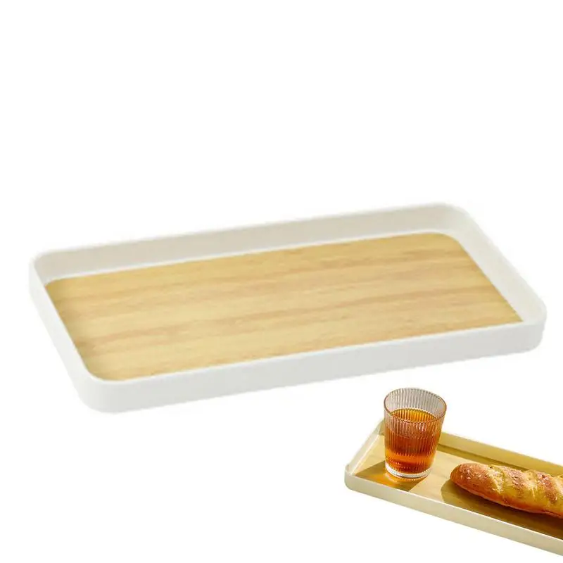 

Tea Serving Tray Rectangle Tea Coffee Snack Tray space saving Food Serving Dishes Breakfast Sushi Dessert Cake Plate Hotel Home