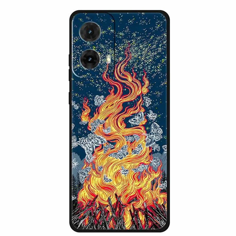 Colorful Painted Cat TPU Soft Silicone Phone Back Cover - Cute Design