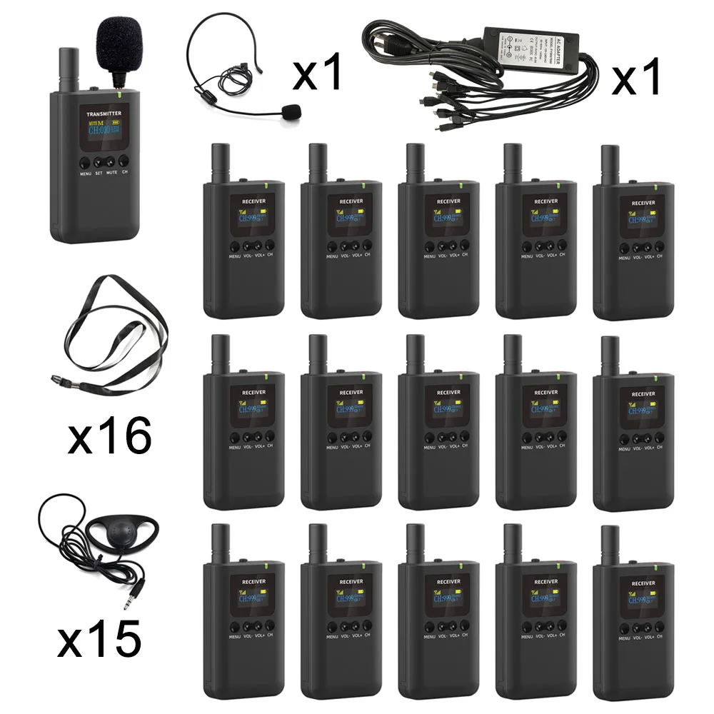 Wirelesslinkx Whisper Tour Guide System Simultaneous Interpretation System 1 Transmitter 15 Receivers 1 Charger Tour Translation