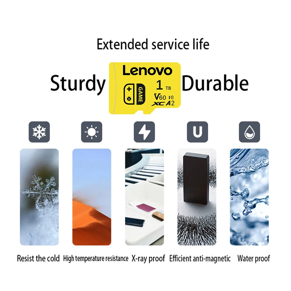 thumbnail image 4 of Tarjeta de memoria Lenovo 100 % original, 2 TB, 128 GB, 64 GB, A1, Micro TF, SD, clase 10, UHS-1, para teléfono inteligente, Nintendo Switch, 4 of 5