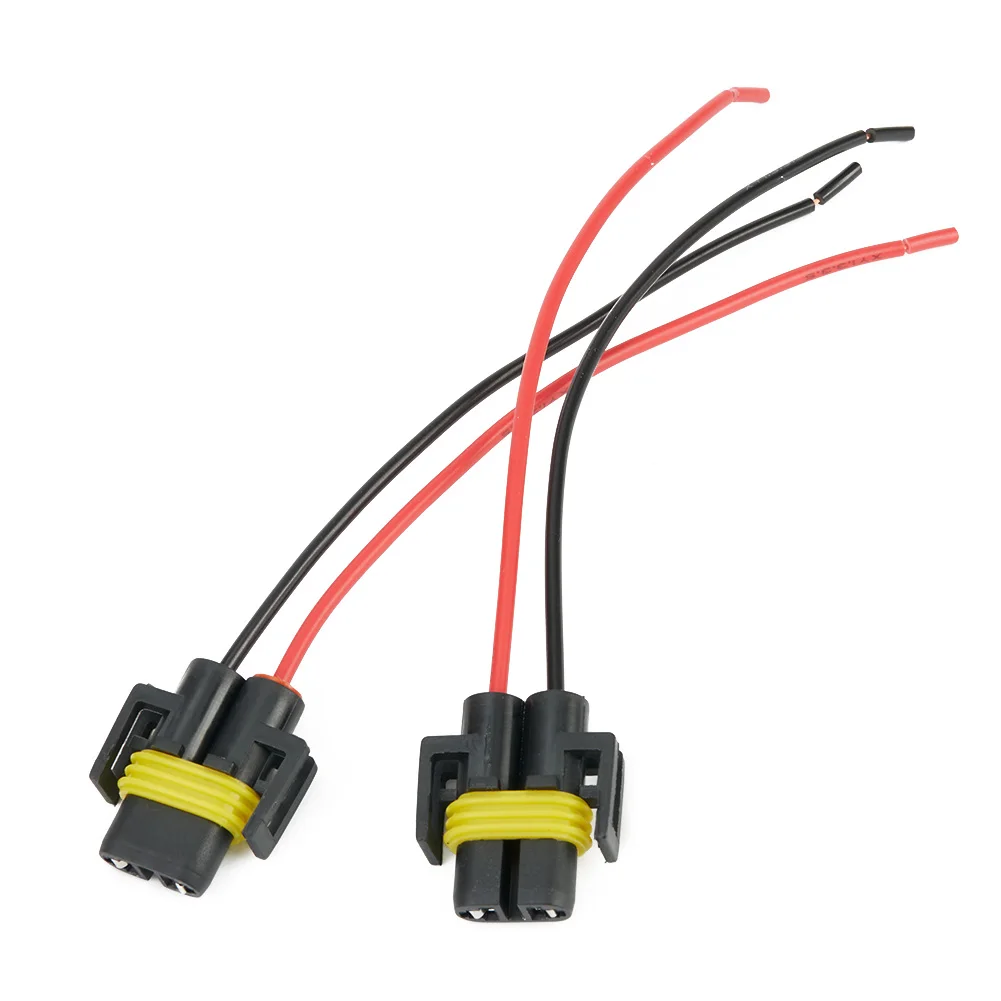 2 Pcs H11 H8 Female Socket Extension Connector Headlight (not Include LED Lights) High Efficient Copper Wiring Female Conne socket connector plug adapter