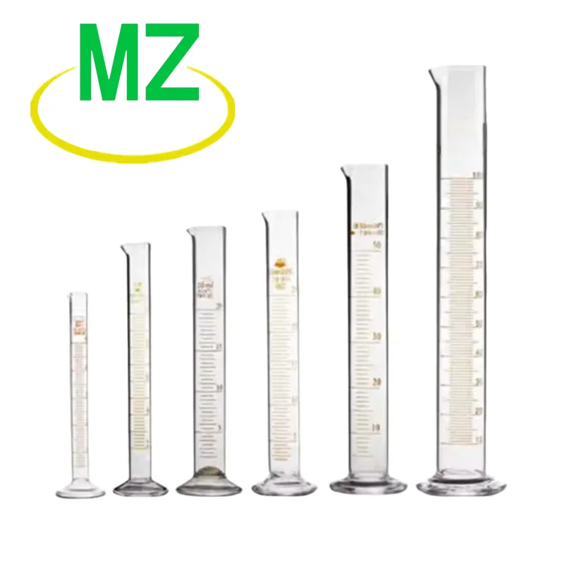 Glass cylinder with round bottom High borosilicate glass precision graduated cylinder for lab