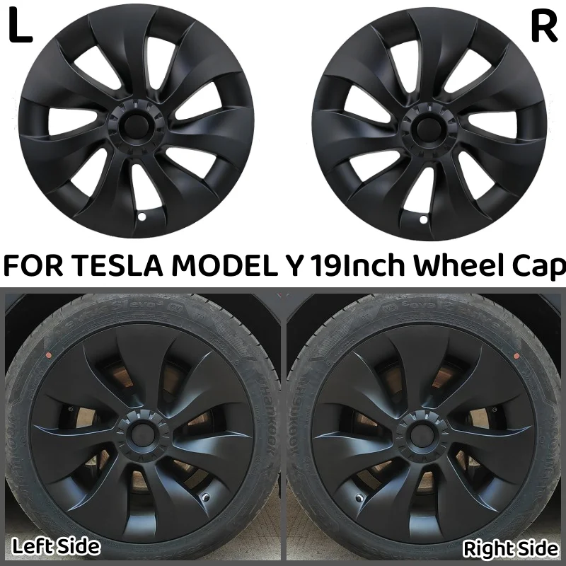 Tesla Model Y 2018-2023 용 4PCS 19 인치 허브 캡 교체 성능 휠 캡 자동차 Hubcap 전체 림 커버 액세서리