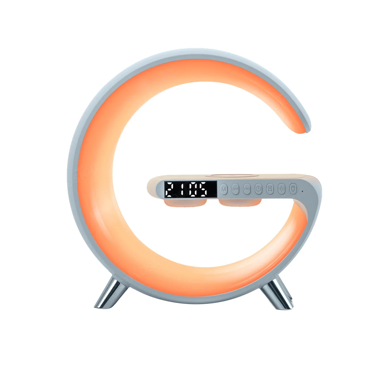 

Wireless Charger Bluetooth Speaker Projection Lamp RGB Night Light Digital Alarm Clock for Sleeping Bedroom-EU Plug A