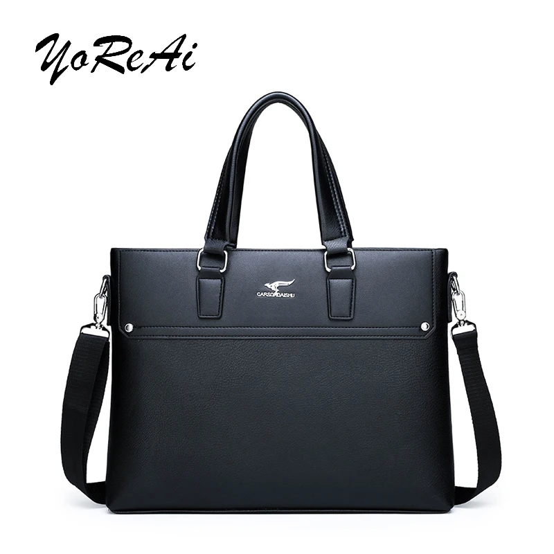 

YoReAi Men's High Capacity PU Water Repellent Shoulder Bag Business Briefcase Handbag Lightweight Messenger Bags Storage Pouch