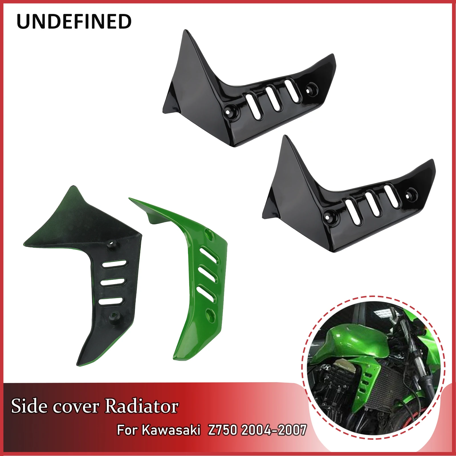 

For Kawasaki Z 750 Motorcycle Fairing Kits Left Right Radiator Side Cover Cowl Protector ABC Plastic Z750 2004-2007 Accessories