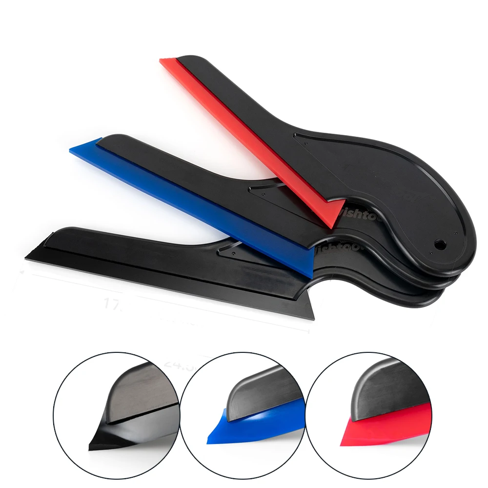 FOSHIO 3pcs/Set Car Window Tinting Squeegee Soft Scratch-Free Rubber Blade Scraper Glass Windshield Cleaning Water Remover Tools