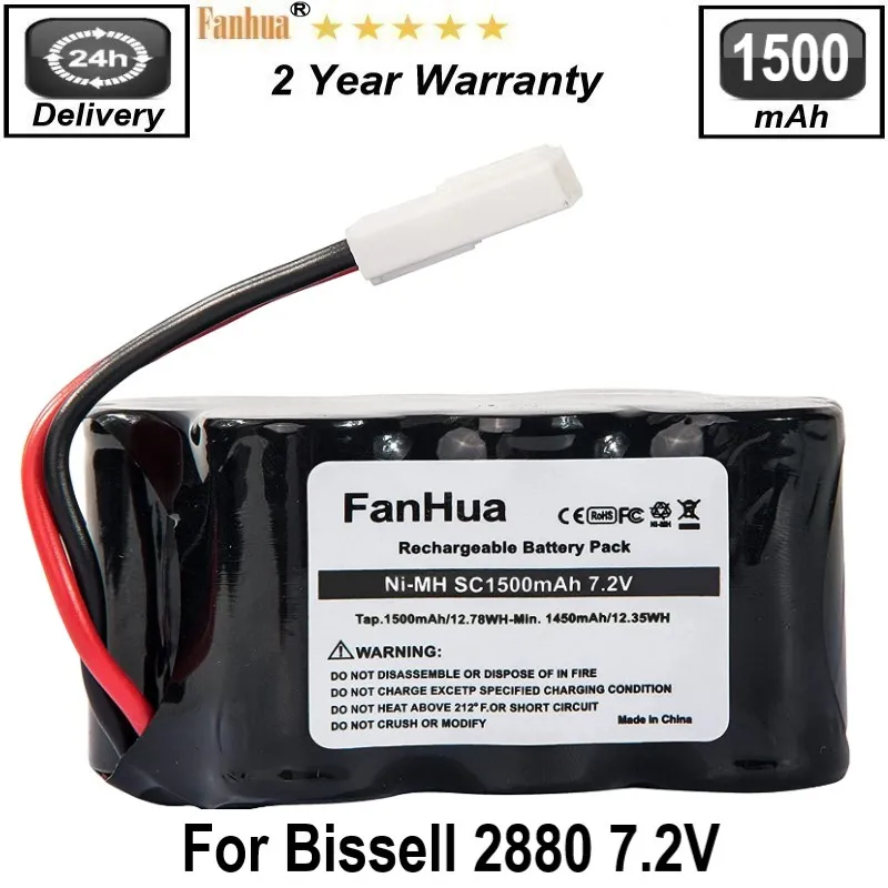 

NiMH 7.2V Battery for Bissell 2880 Series Cordless Carpet & Floor Sweeper Vac Vacuum Cleaner for 2880A 2880B 2880C 2880D Model