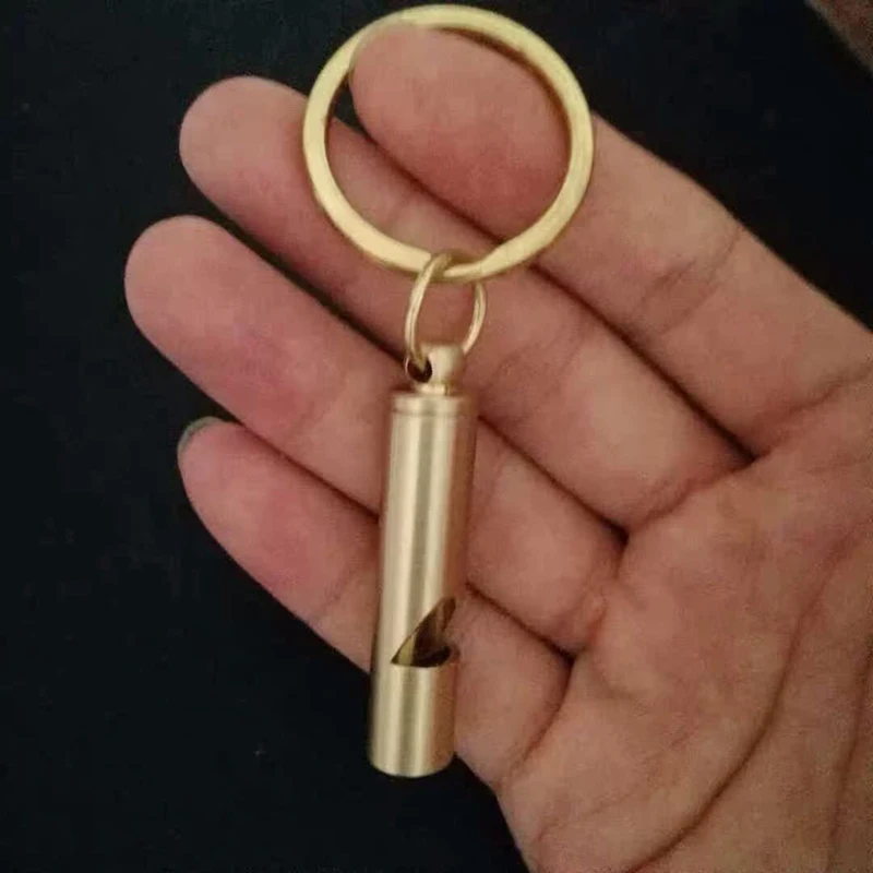 Sifflet arbitre en laiton haute décibel - Accessoire portable pour randonnée et pêche sécurisée
