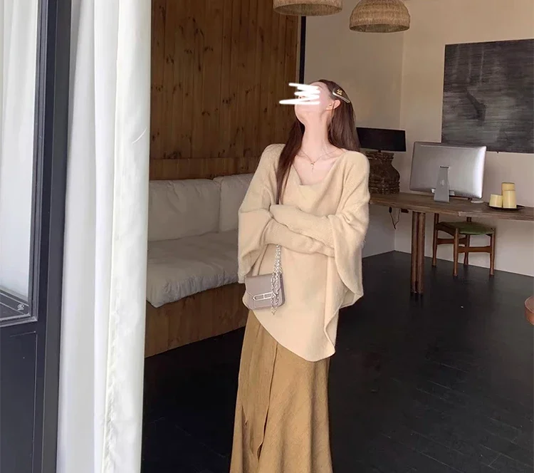 Hochwertiger, vielseitiger, fauler Stil für schwangere Frauen im Frühling, herabhängender, schlanker langer Rock mit Fischschwanz-Stützbauch-Umstandsröcke – Detail 19