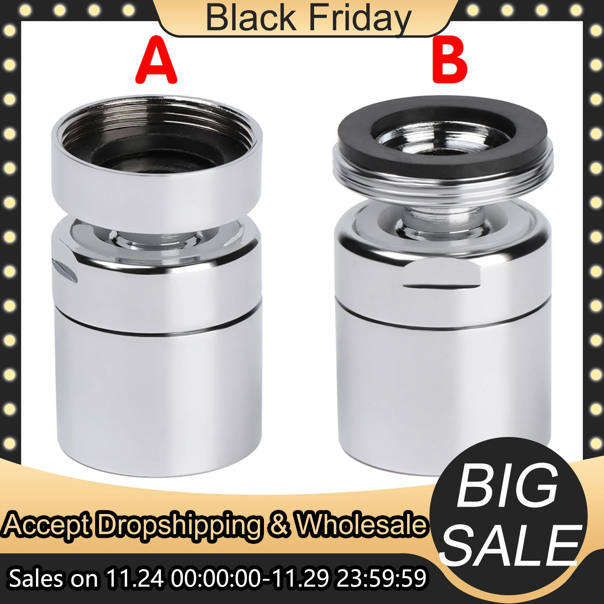 1pcs Flexible 360 Degree Aerator Outlet Swivel Tap Water Saving Faucet