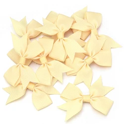 Charming Pink Satin Ribbon Bows - Set of 50 for Crafting and Party Decor (Yellow)