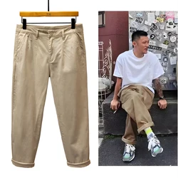 Yu Wenle Trendy Brand Pants Men's Fashion Vintage Cargo Pants Washed Cotton Pantalon Baggy Pants Loose Straight Trouser For Men