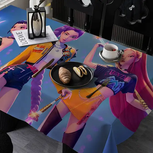 KPop d-demon h-hunters nappe imperméable résistant aux taches décoration de fête Restaurant café Table à manger nappes 90X140 cm 3