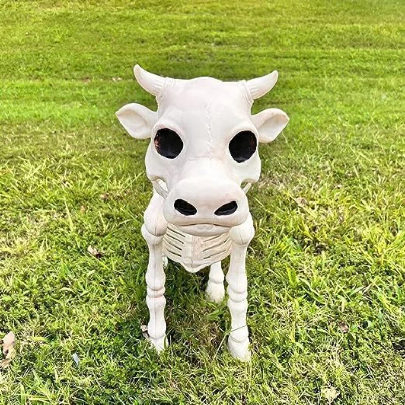 

Skull Cow Model Halloween Skull Horse Calf Skeleton Props Creative Garden Lawn Decoration Explosive Home Decoration Gift