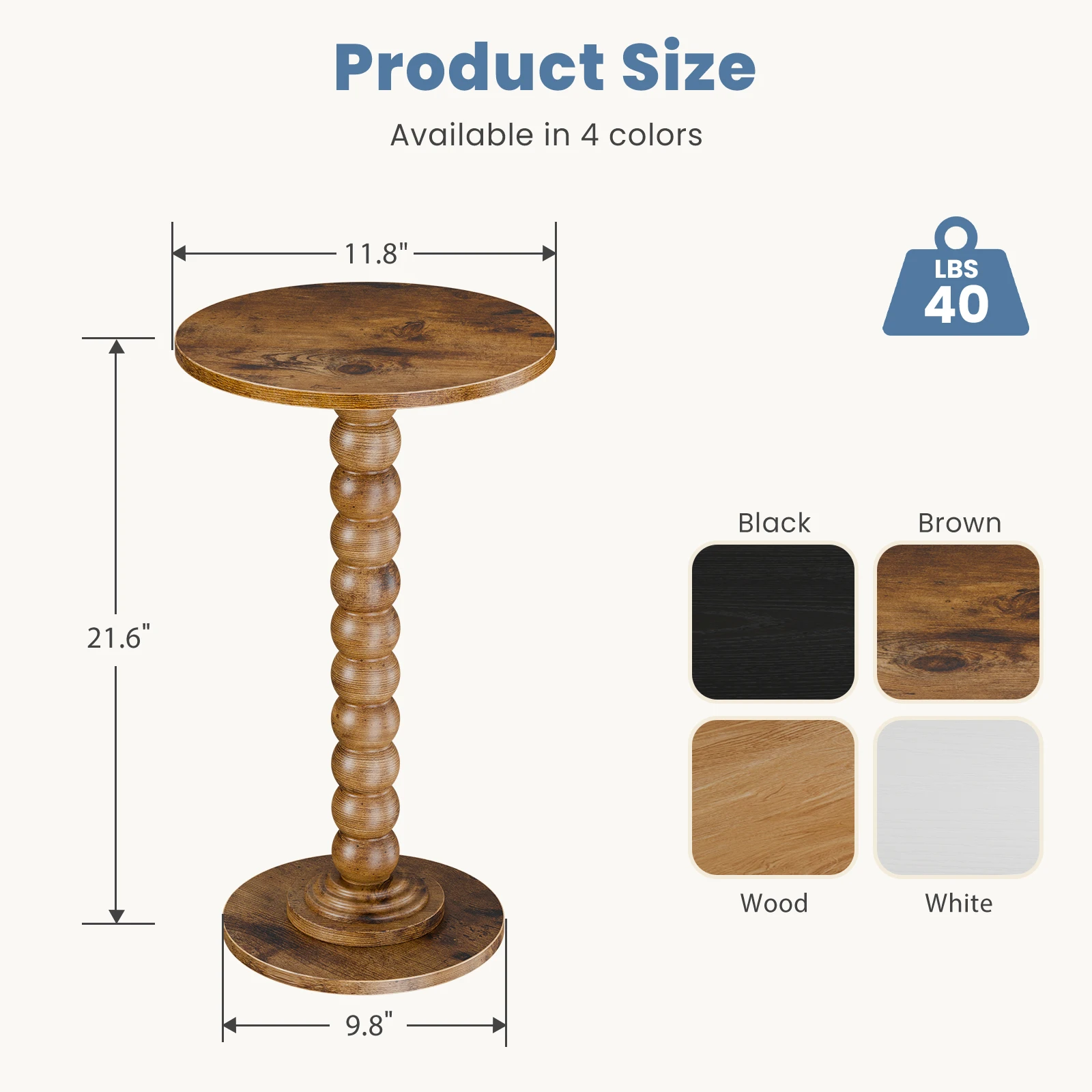 table used as nightstand