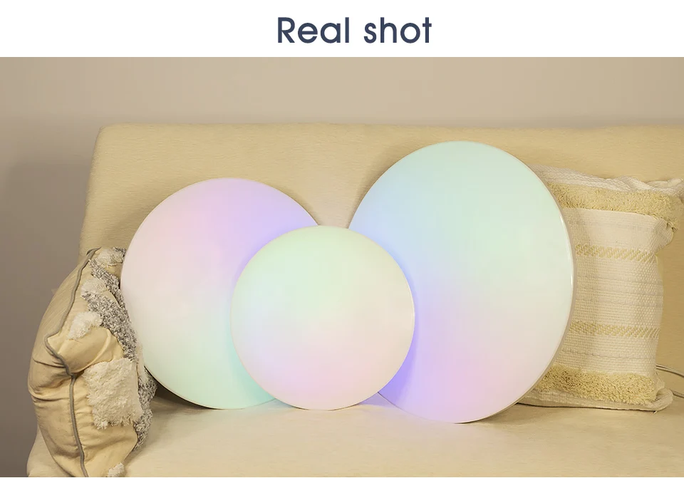 RGB-Smart-Deckenleuchte, LED-Innenraum, dekoratives Licht für Zuhause, 18–54 W, 220 V, farbige Dimm-Deckenleuchte für Umgebungs-Stimmungsbeleuchtung – Detail 12