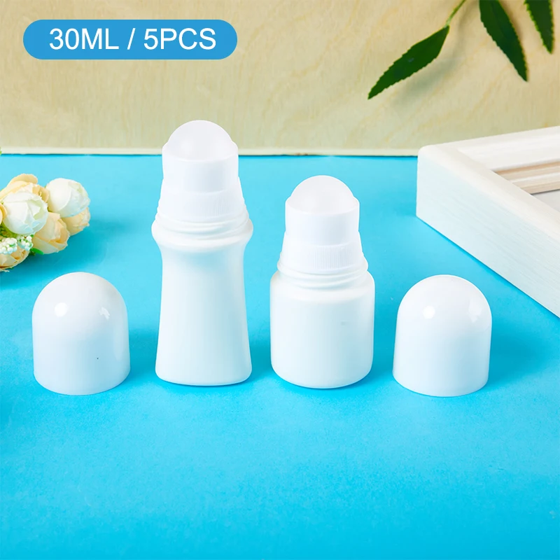 1/2/5PCS 30ML 플라스틱 롤 에센셜 오일 향수 빈 튜브 뜨거운 판매 화이트 데오도란트 컨테이너