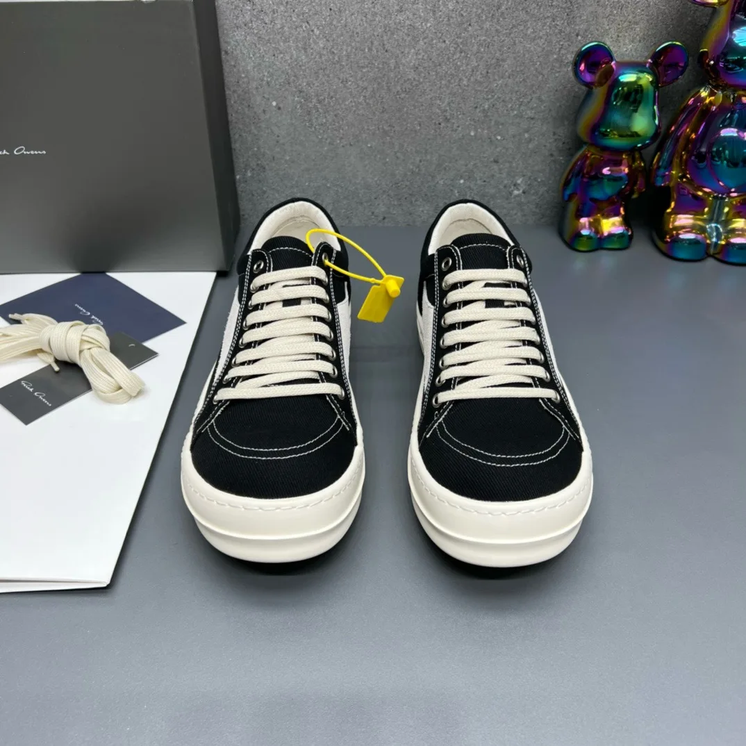 Owens new round inverted triangle ricks shoes Chunqiu high street men's shoes Harajuku style Joker for men and women.