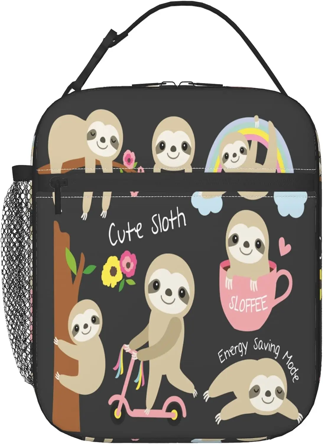 

Cute Baby Sloth Insulated Lunch Bag Thermal Lunch Box Tote Cooler Reusable Lunch Pail Outdoors Bento Meal Bag for Women Men