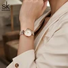 Shengke sk Watch Fashion Women Watches Black Leather Strap Woman's Quartz Wristwatches Ladies Colorful Clock Relogio Feminino 5