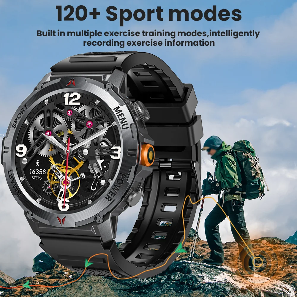 ����Ʈ �ð��� ���ο� ��� ���� ���� LED ������ IP68 ��� 100+ ������ ��� ��Ʈ�Ͻ� Ʈ��Ŀ �ݼ� ������ �߿� Smartwatch