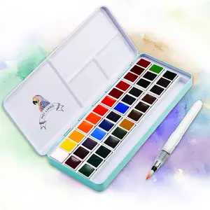 MeiLiang Watercolor Paint Set 52 Vivid Colors in Pocket Box with 3 Paint  Pens, Paper, Sponge for Student, Kid, Beginner