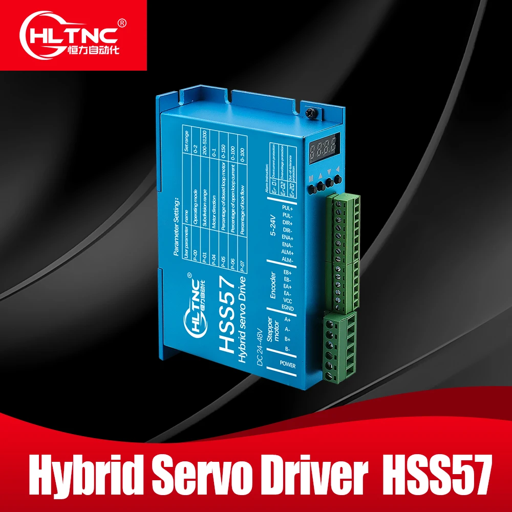 HSS57 Stepper Motor Drive Digital display 0-200khz AC20-80V or DC 24-50V Encoder 1000 lines 6.0A Suit For Nema23 Stepper Motor
