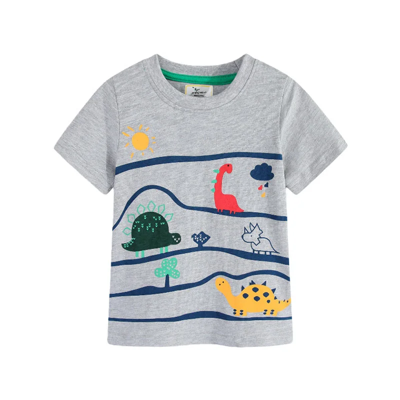Springen Meter Sommer T-Shirt für Jungen Und Mädchen Autos Drucken Kurzarm Fashion Tees Baby Kleidung 2-7T heißer Verkauf – Detail 6