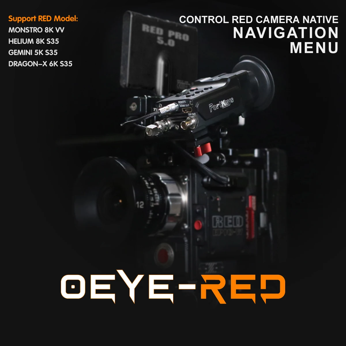 OEYE-RED EVF LEYE SDI 4K Electronic Portable Viewfinder 1440 x 900 Luma Waveform