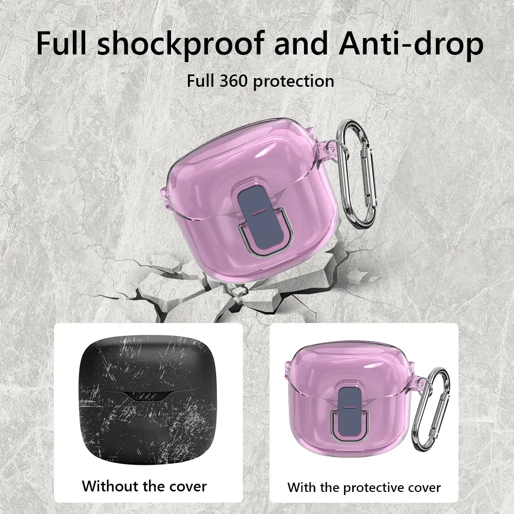 Earbuds Headphone Protective Case for JBL Tune Flex 2023 Wireless Earbuds Earphone Cases Cover Shock Resistant with Hook