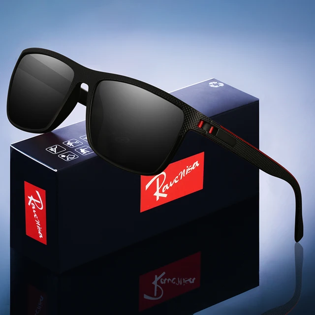 Lunettes de soleil polarisées UV400 pour hommes et femmes, monture carrée mate, de haute qualité, flambant neuves 1