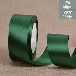 Premium Silk Satin Ribbon Roll for Crafts and Decorative Use, Multiple Width Options Available (Dark Green)