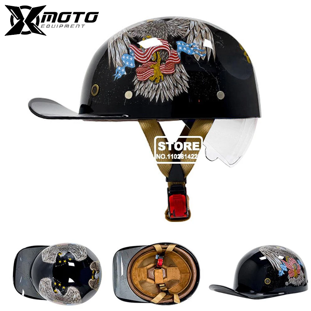 Casco Moto Small Shell Open Face Motorcross Riding Safe Helme Donna Uomo Outdoor Equipment Caschi Integrali