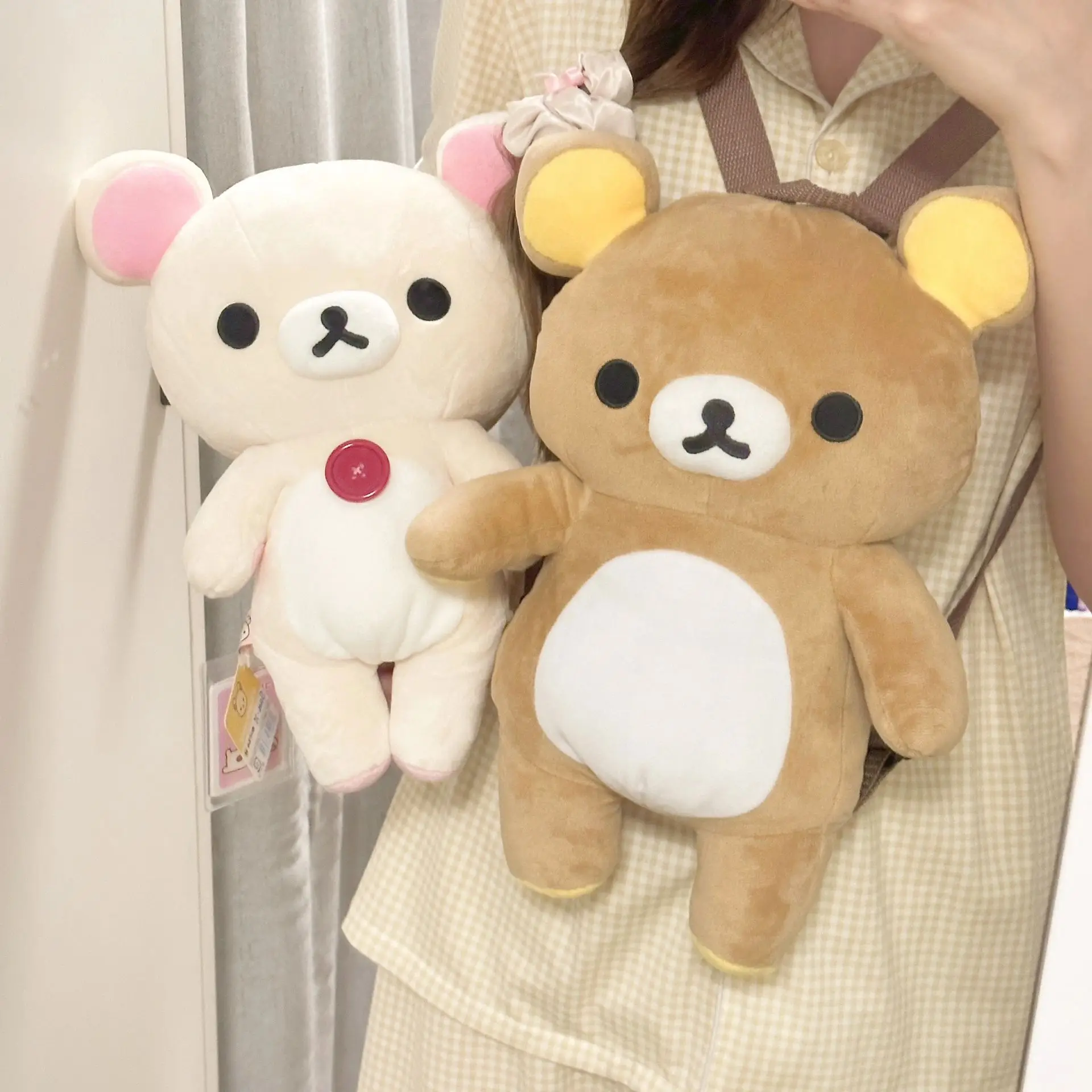 Kawaii Rilakkuma Plush Schoolbag Kawaii Teddy Bear Knapsack Stuffed Doll Chick Rilakkuma Bag