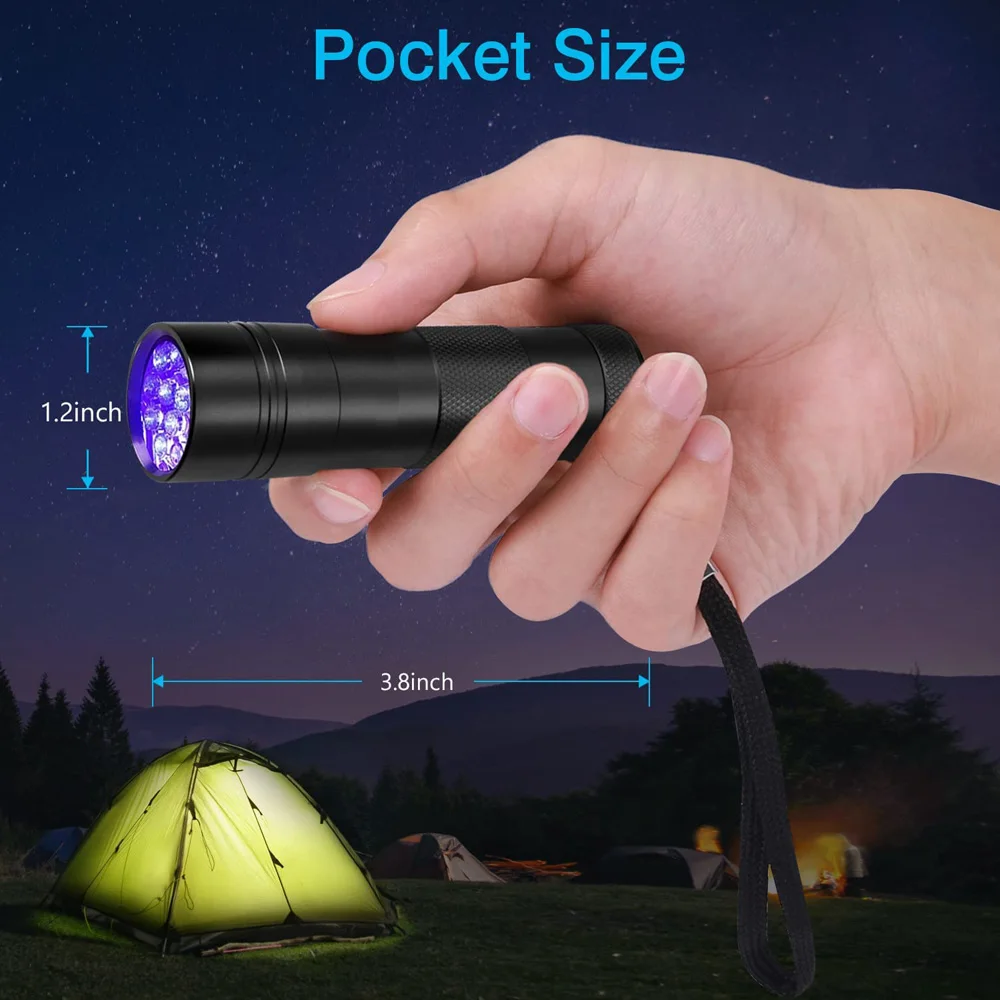 UV 12 LED Mini Flashlight Torch 4.5v Light Waterproof Aluminum Lamp Outdoor Portable Tactical Lighting Tool UV Lamp uv flashlight,portable flashlight