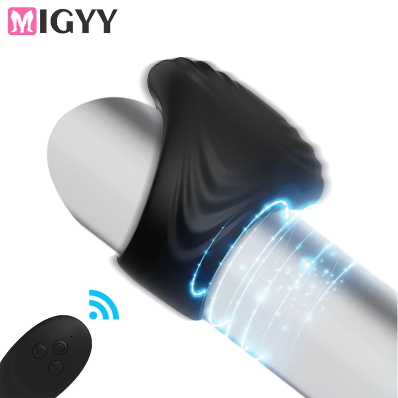 Fernbedienung Penis Vibrierender Ring Verzögerung Ejakulation Vibrator Klitoris Massagegerät Erwachsene Sexspielzeug für Männer Männlicher Schwanz Silikonringe 1